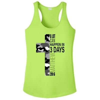 A Lot Can Happen In 3 Days Christian Easter Cross Ladies PosiCharge Competitor Racerback Tank