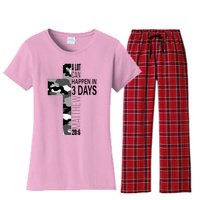 A Lot Can Happen In 3 Days Christian Easter Cross Women's Flannel Pajama Set