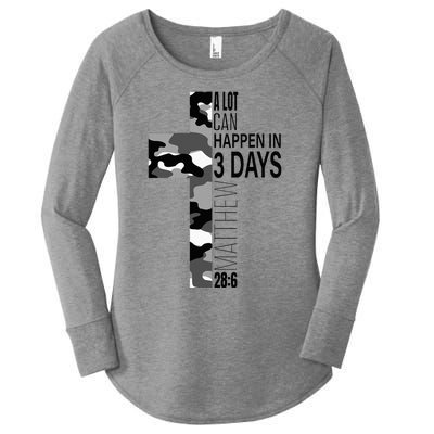 A Lot Can Happen In 3 Days Christian Easter Cross Women's Perfect Tri Tunic Long Sleeve Shirt