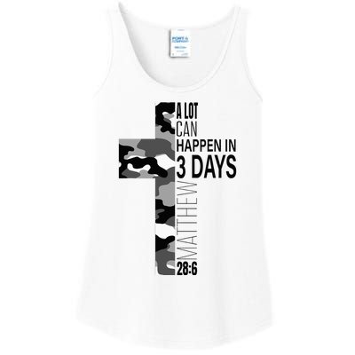 A Lot Can Happen In 3 Days Christian Easter Cross Ladies Essential Tank