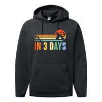 A Lot Can Happen In 3 Days Retro Vintage Sunset Performance Fleece Hoodie