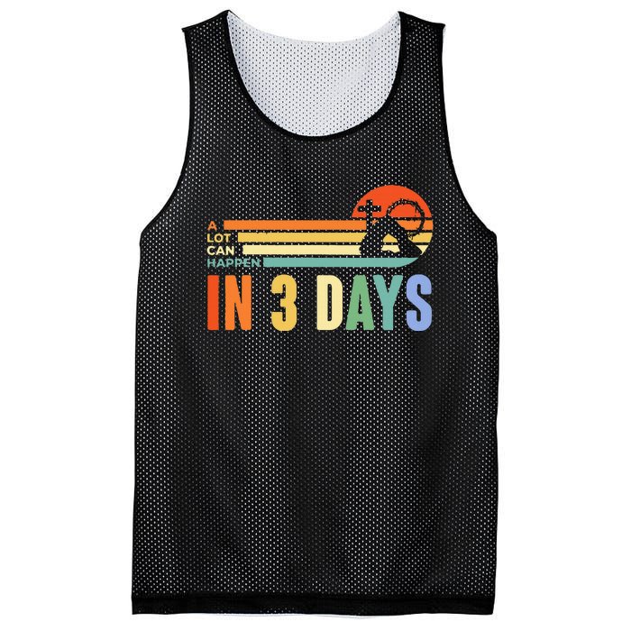 A Lot Can Happen In 3 Days Retro Vintage Sunset Mesh Reversible Basketball Jersey Tank