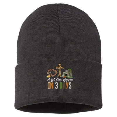 A Lot Can Happen In 3 Days Easter Religious Women Sustainable Knit Beanie