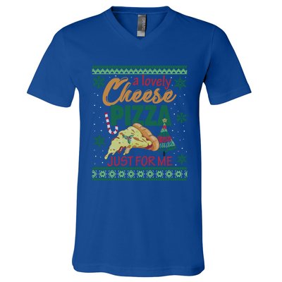 A Lovely Cheese Pizza Just For Me Alone Home Christmas Gift V-Neck T-Shirt