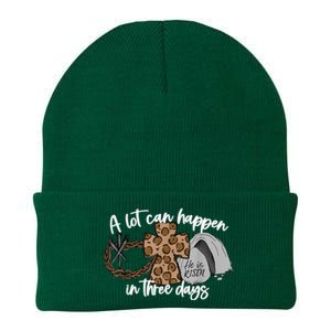 A Lot Can Happen In Three Days Women Men Christian Easter Knit Cap Winter Beanie