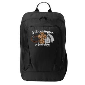 A Lot Can Happen In Three Days Women Men Christian Easter City Backpack