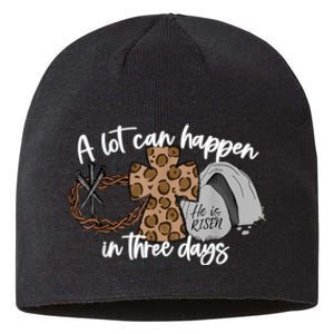 A Lot Can Happen In Three Days Women Men Christian Easter Sustainable Beanie