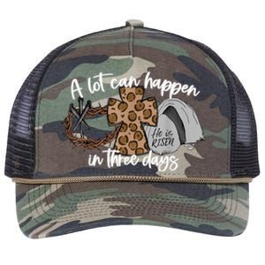 A Lot Can Happen In Three Days Women Men Christian Easter Retro Rope Trucker Hat Cap