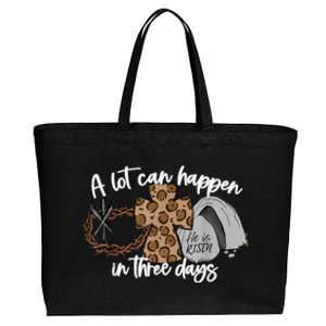 A Lot Can Happen In Three Days Women Men Christian Easter Cotton Canvas Jumbo Tote