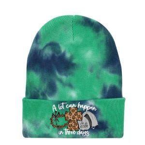 A Lot Can Happen In Three Days Women Men Christian Easter Tie Dye 12in Knit Beanie