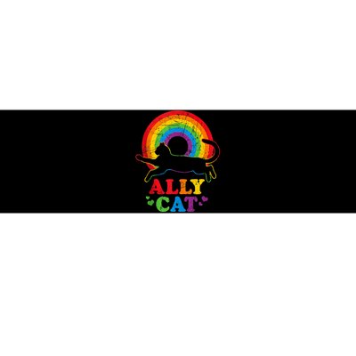 Allycat Lgbt Cat With Ally Pride Rainbow Bumper Sticker