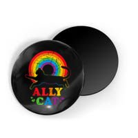 Allycat Lgbt Cat With Ally Pride Rainbow Magnet