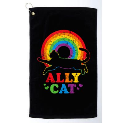 Allycat Lgbt Cat With Ally Pride Rainbow Platinum Collection Golf Towel