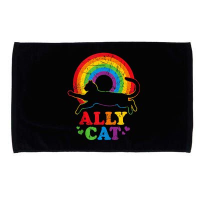 Allycat Lgbt Cat With Ally Pride Rainbow Microfiber Hand Towel