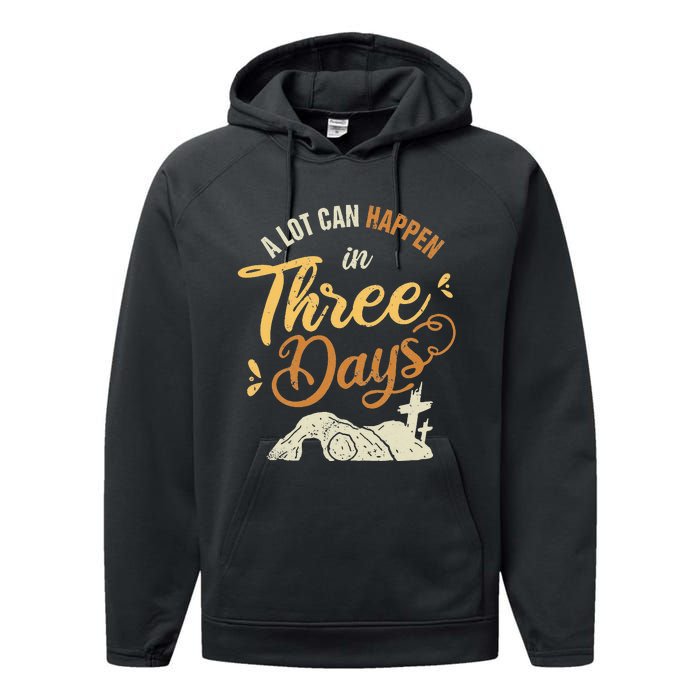 A lot Can Happen In 3 Day Easter Christian Performance Fleece Hoodie