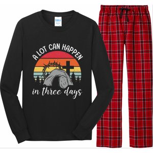 A Lot Can Happen In Three Days Easter Jesus Long Sleeve Pajama Set