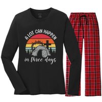 A Lot Can Happen In Three Days Easter Jesus Women's Long Sleeve Flannel Pajama Set 