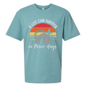 A Lot Can Happen In Three Days Easter Jesus Sueded Cloud Jersey T-Shirt