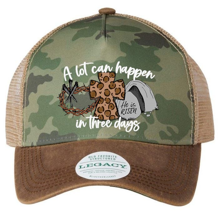 A Lot Can Happen In Three Days Women Christian Easter Legacy Tie Dye Trucker Hat