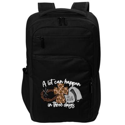 A Lot Can Happen In Three Days Women Christian Easter Impact Tech Backpack