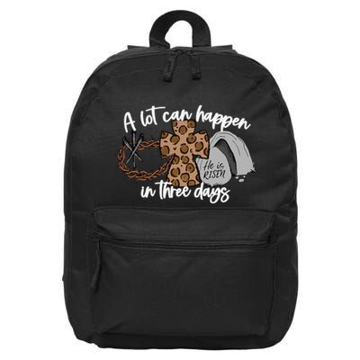 A Lot Can Happen In Three Days Women Christian Easter 16 in Basic Backpack