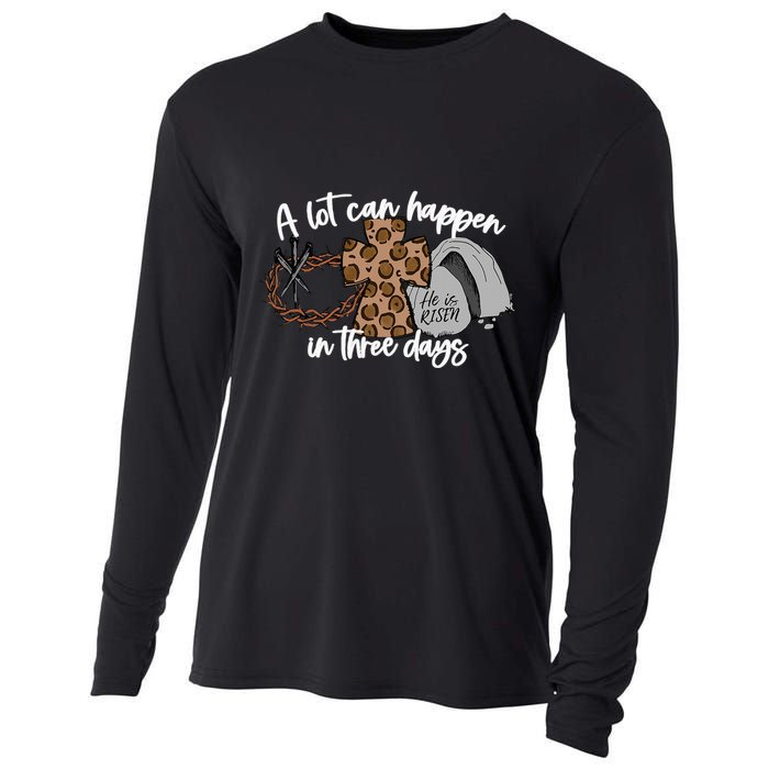 A Lot Can Happen In Three Days Women Christian Easter Cooling Performance Long Sleeve Crew