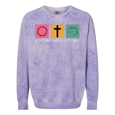 A Lot Can Happen In 3 Days Easter Colorblast Crewneck Sweatshirt