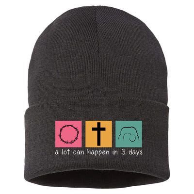 A Lot Can Happen In 3 Days Easter Sustainable Knit Beanie