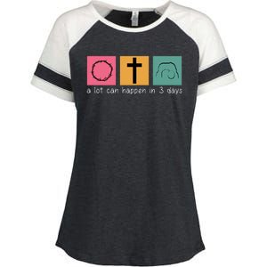 A Lot Can Happen In 3 Days Easter Enza Ladies Jersey Colorblock Tee