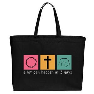 A Lot Can Happen In 3 Days Easter Cotton Canvas Jumbo Tote