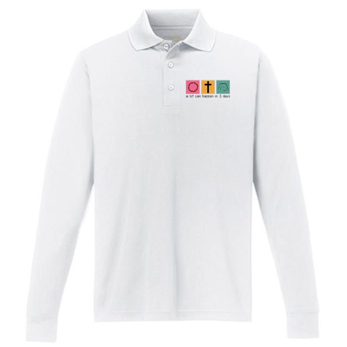 A Lot Can Happen In 3 Days Easter Performance Long Sleeve Polo