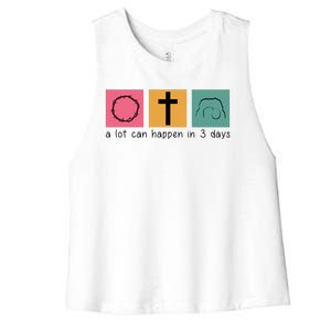 A Lot Can Happen In 3 Days Easter Women's Racerback Cropped Tank