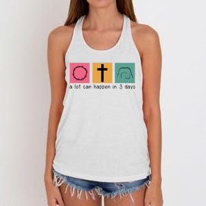 A Lot Can Happen In 3 Days Easter Women's Knotted Racerback Tank