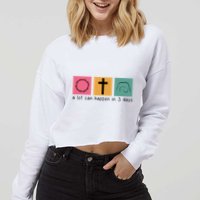 A Lot Can Happen In 3 Days Easter Cropped Pullover Crew