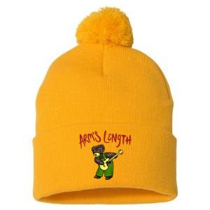 ArmS Length Corduroy Bear Pom Pom 12in Knit Beanie