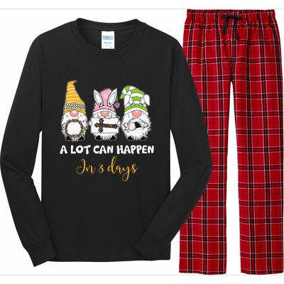 A lot can happen in 3 days easter jesus gnomes christian Long Sleeve Pajama Set