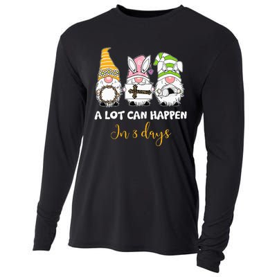 A lot can happen in 3 days easter jesus gnomes christian Cooling Performance Long Sleeve Crew