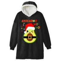 Avocado Lover Christmas Santa Ho Ho Ho Vegan Vegetarian Pun Hooded Wearable Blanket