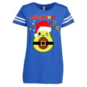 Avocado Lover Christmas Santa Ho Ho Ho Vegan Vegetarian Pun Enza Ladies Jersey Football T-Shirt