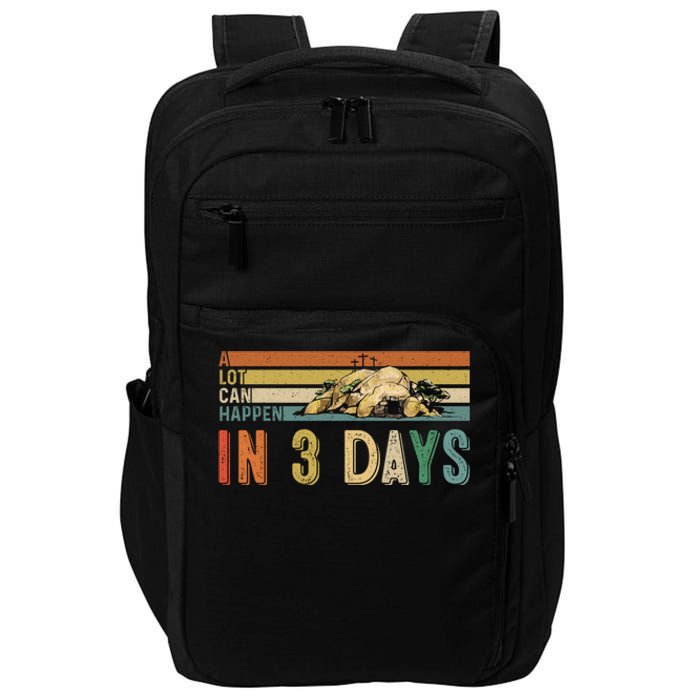 A Lot Can Happen In 3 Days Easter Retro Vintage Sunset Impact Tech Backpack