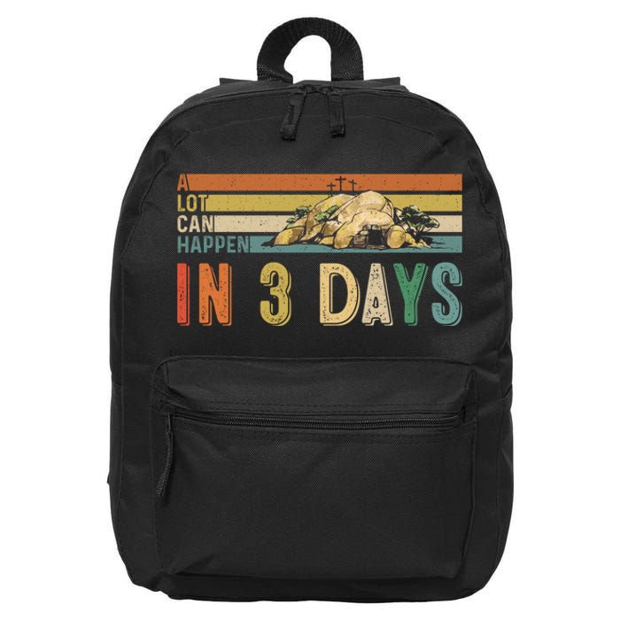 A Lot Can Happen In 3 Days Easter Retro Vintage Sunset 16 in Basic Backpack