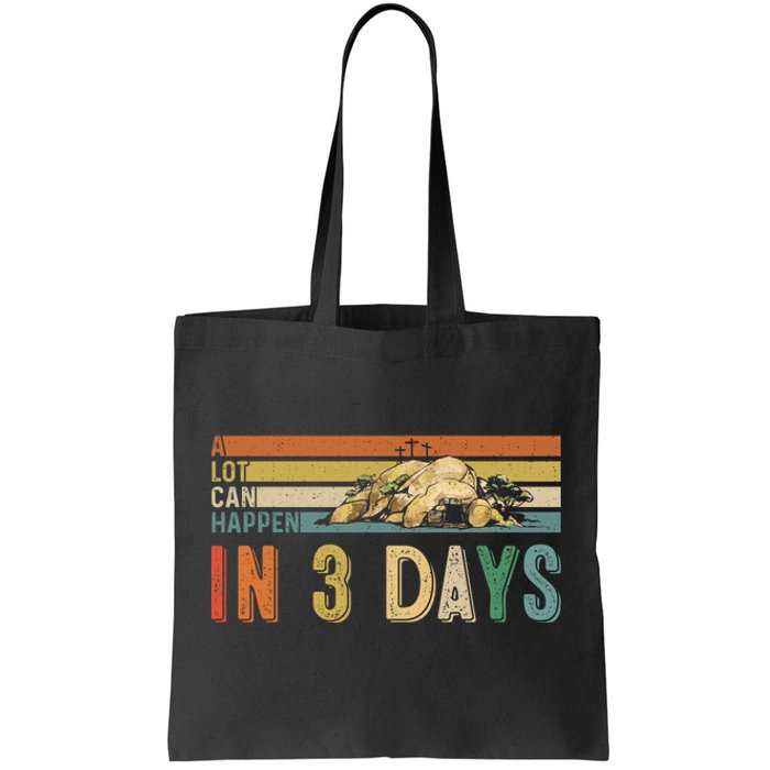 A Lot Can Happen In 3 Days Easter Retro Vintage Sunset Tote Bag