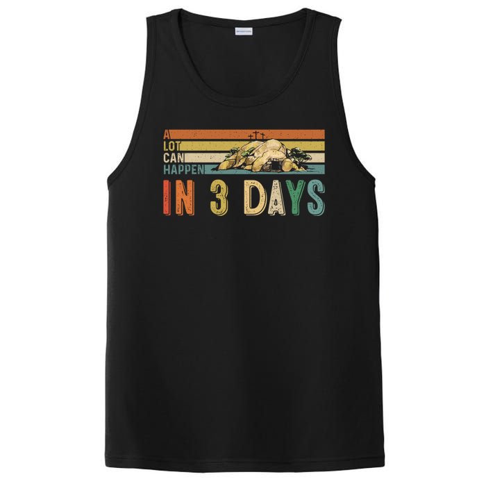 A Lot Can Happen In 3 Days Easter Retro Vintage Sunset PosiCharge Competitor Tank