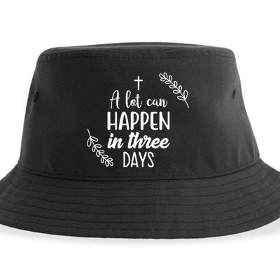 A Lot Can Happen In Three Days Easter Jesus Sustainable Bucket Hat
