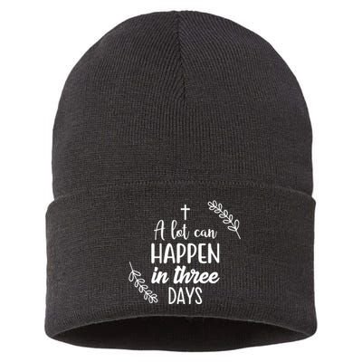 A Lot Can Happen In Three Days Easter Jesus Sustainable Knit Beanie