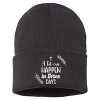 A Lot Can Happen In Three Days Easter Jesus Sustainable Knit Beanie