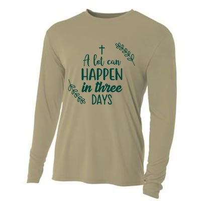 A Lot Can Happen In Three Days Easter Jesus Cooling Performance Long Sleeve Crew