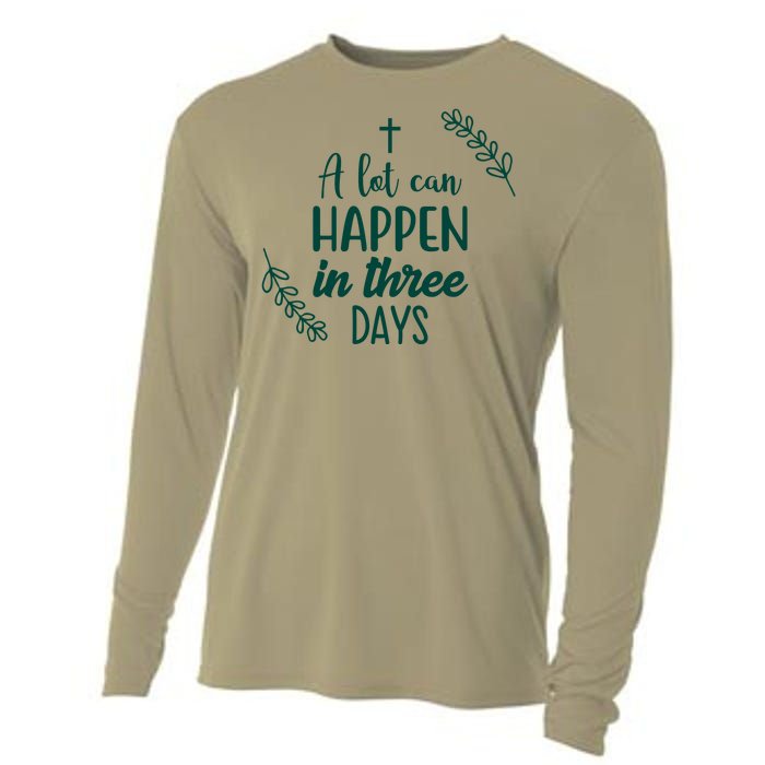 A Lot Can Happen In Three Days Easter Jesus Cooling Performance Long Sleeve Crew