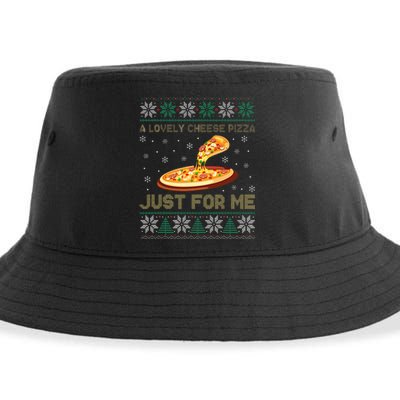 A Lovely Cheese Pizza Just For Me Christmas Pizzeria Cheesy Sustainable Bucket Hat