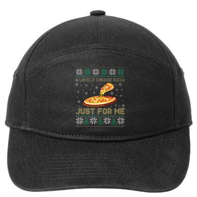 A Lovely Cheese Pizza Just For Me Christmas Pizzeria Cheesy 7-Panel Snapback Hat